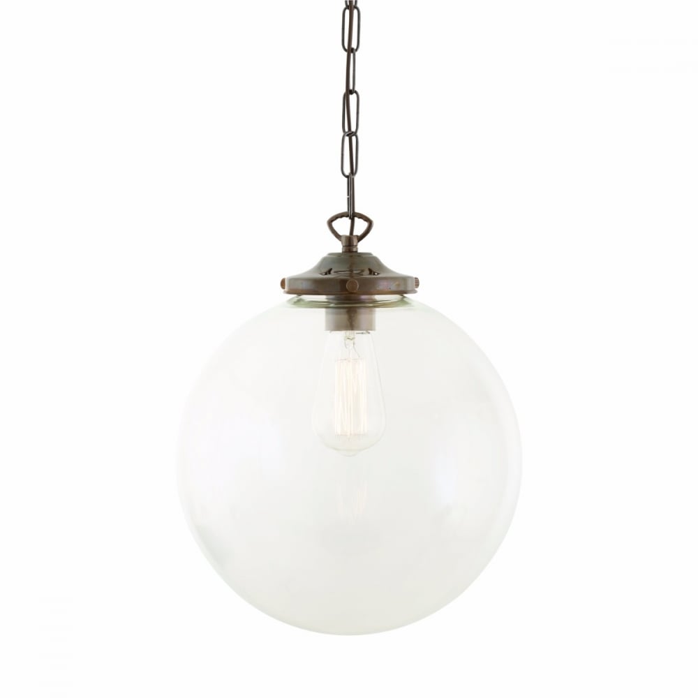 Antique Clear Globe Glass Pendant Light - Riad Collection