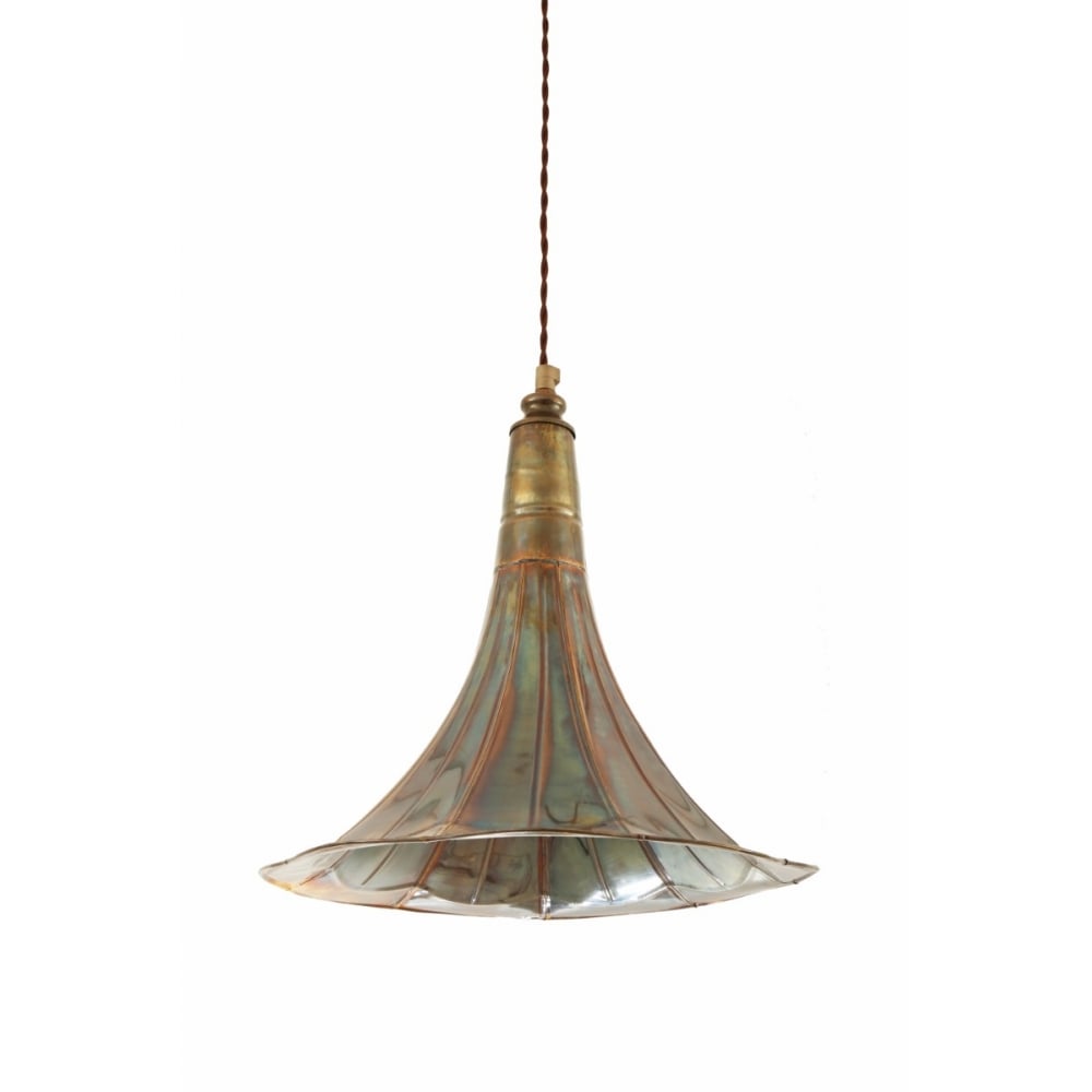 Retro Brass Gramophone Pendant Light Fixture
