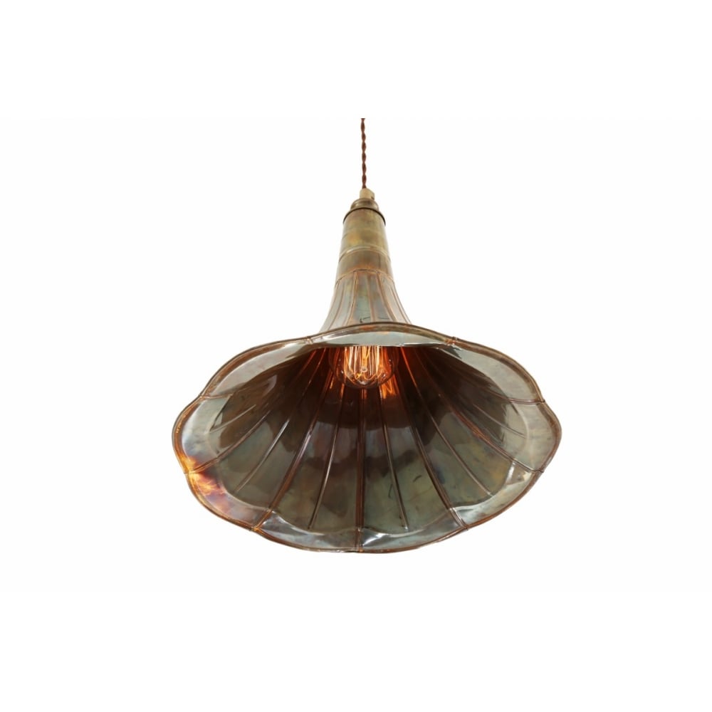 Retro Brass Gramophone Pendant Light Fixture