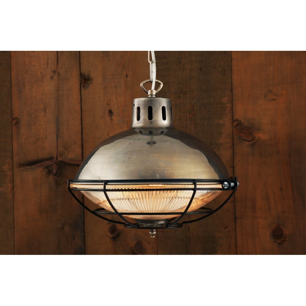 Vintage Marlow Cage Pendant Lamp in Antique Brass & Bronze Finish