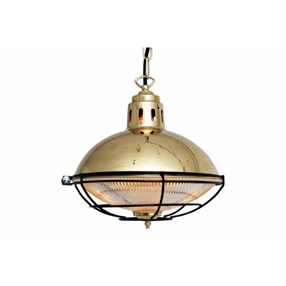 Vintage Marlow Cage Pendant Lamp in Antique Brass & Bronze Finish