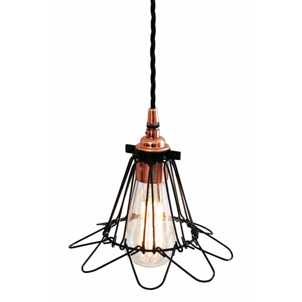Vintage Juba Adjustable Cage Pendant Light Fixture