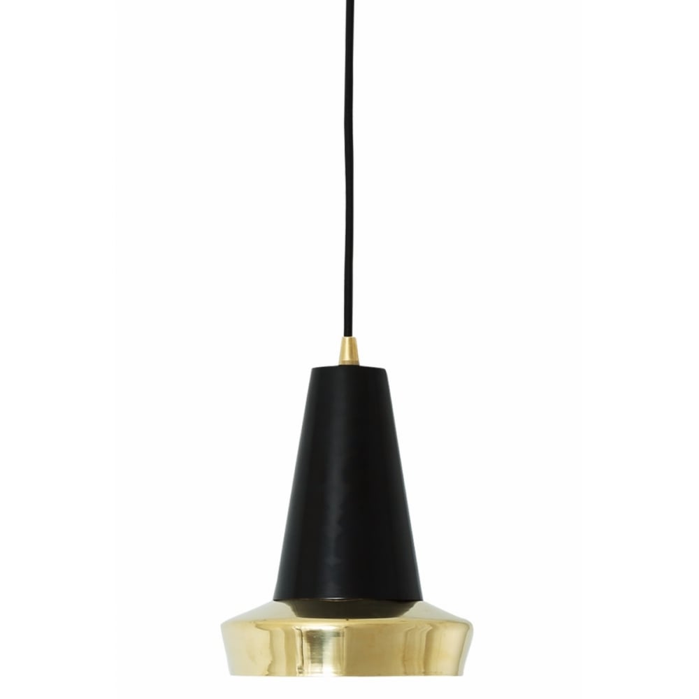 Malabo Contemporary Pendant Light in Polished Brass & Matte Black