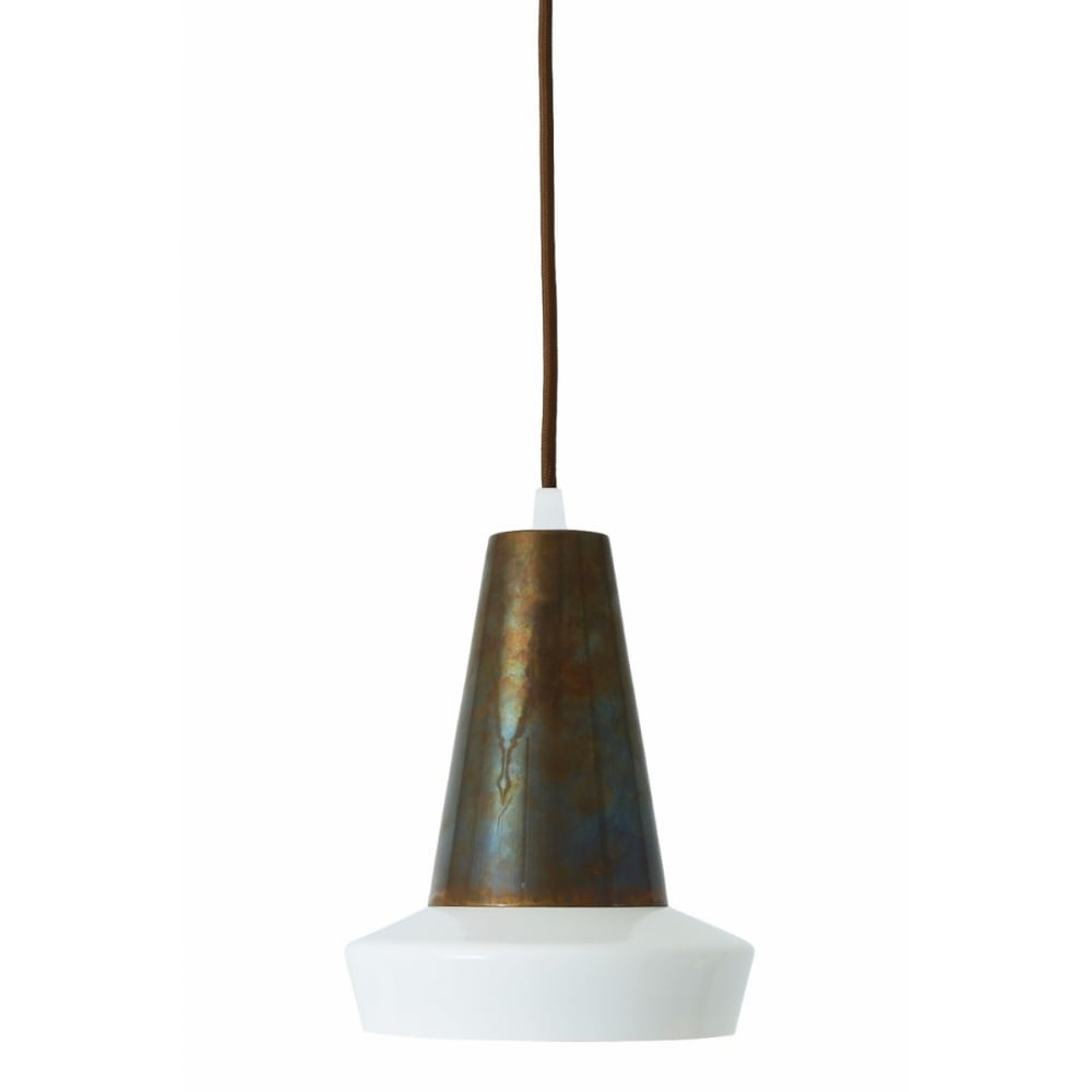 Malabo Contemporary White & Antique Brass Pendant Light