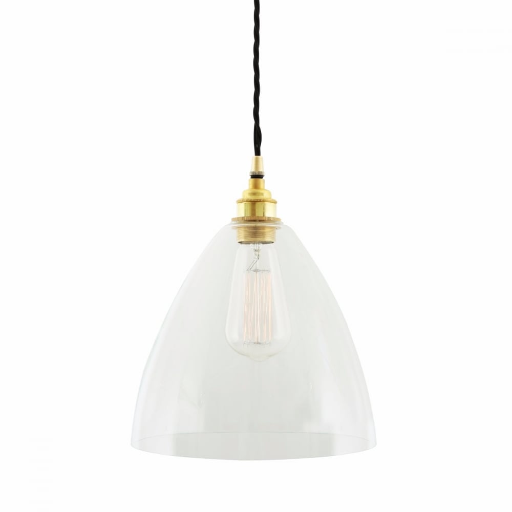 Radiant Brass and Glass Pendant Light with Retro Oval Globe Design