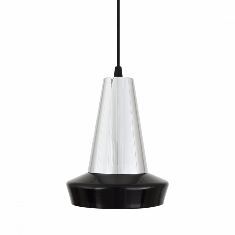 Malabo Matte Black and Chrome Modern Pendant Light