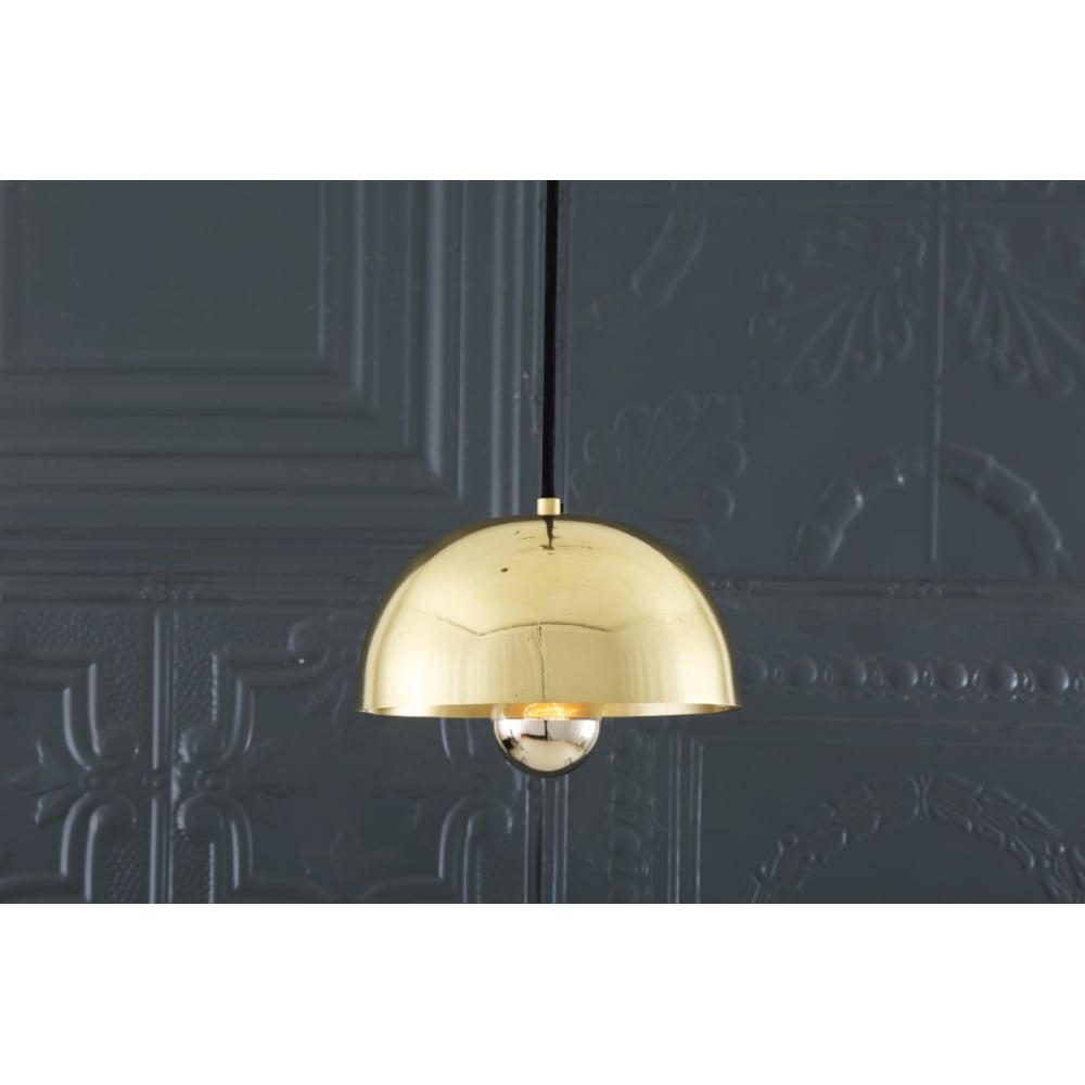 Maua Antique Brass Dome Pendant Light