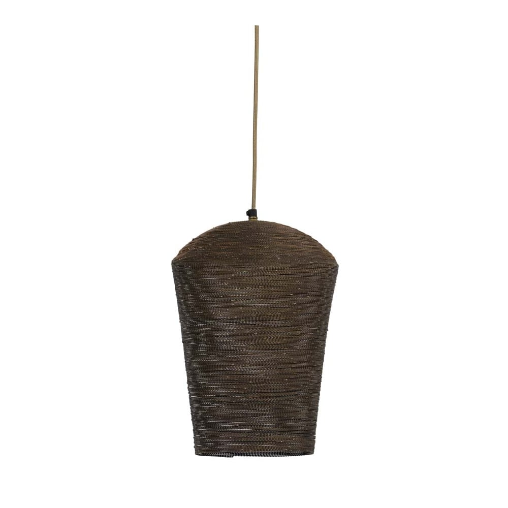 Elegant Pendant Light 24x34cm: Lucy in Gold and Matte Black Finish