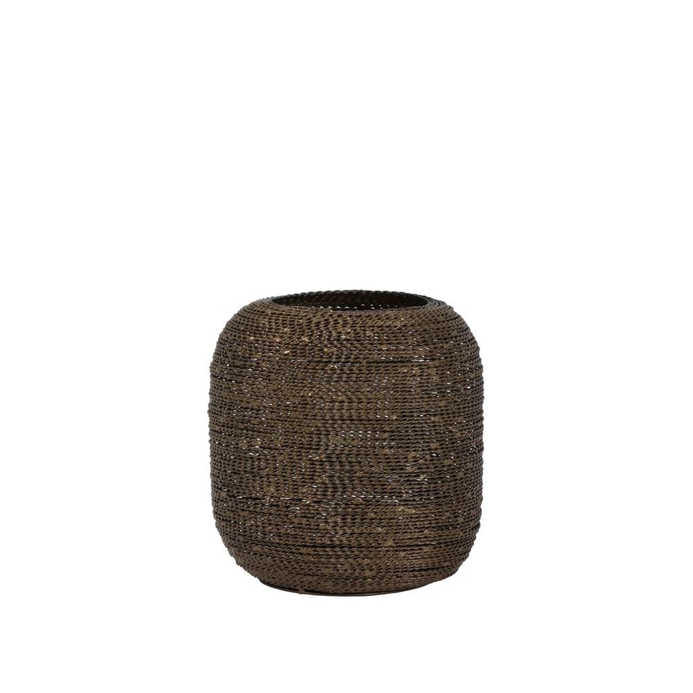 Elegant BURACA Tealight Holder in Gold and Matte Black - 12.5x13.5 cm