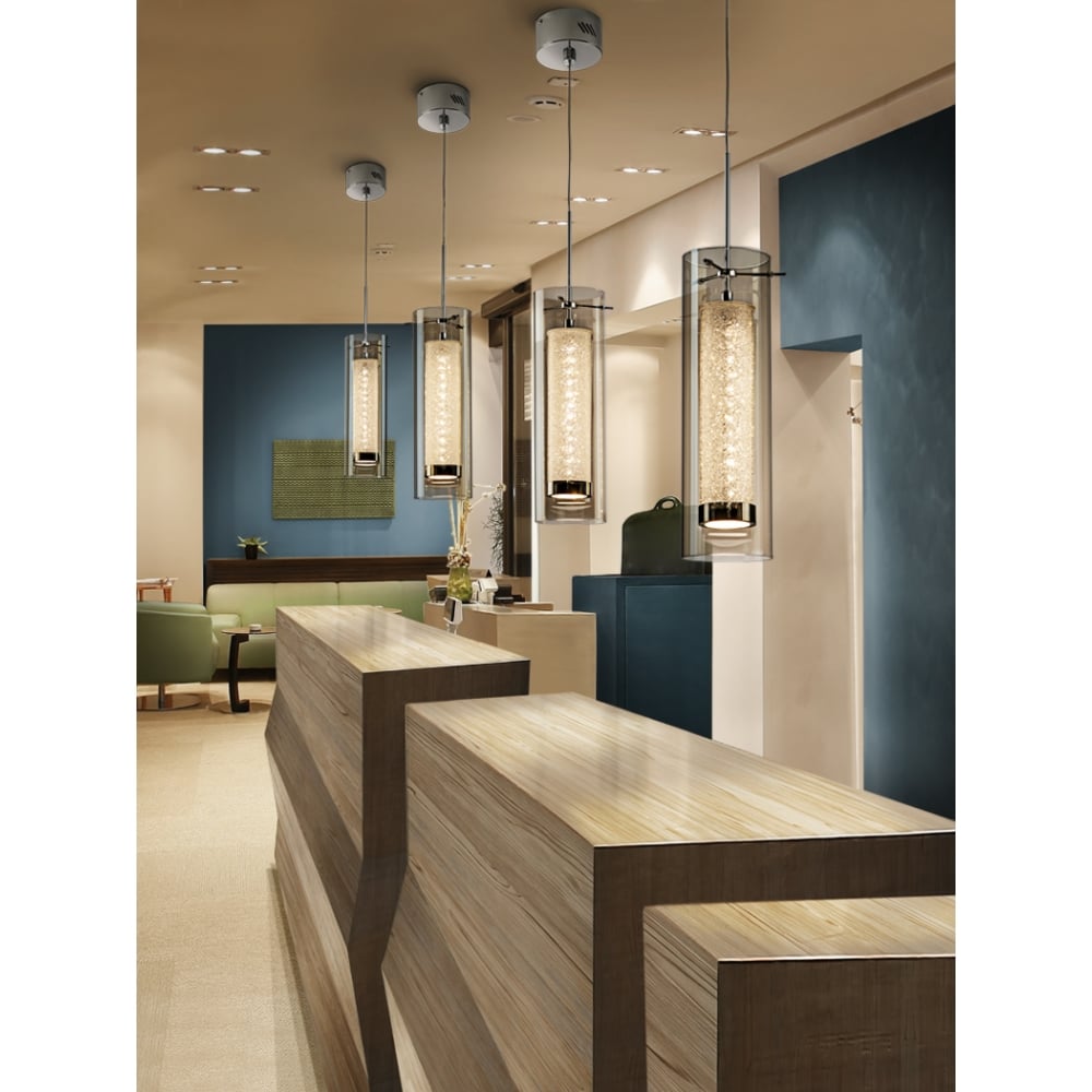 Zila 7.2W Modern Chrome Glass Pendant Light