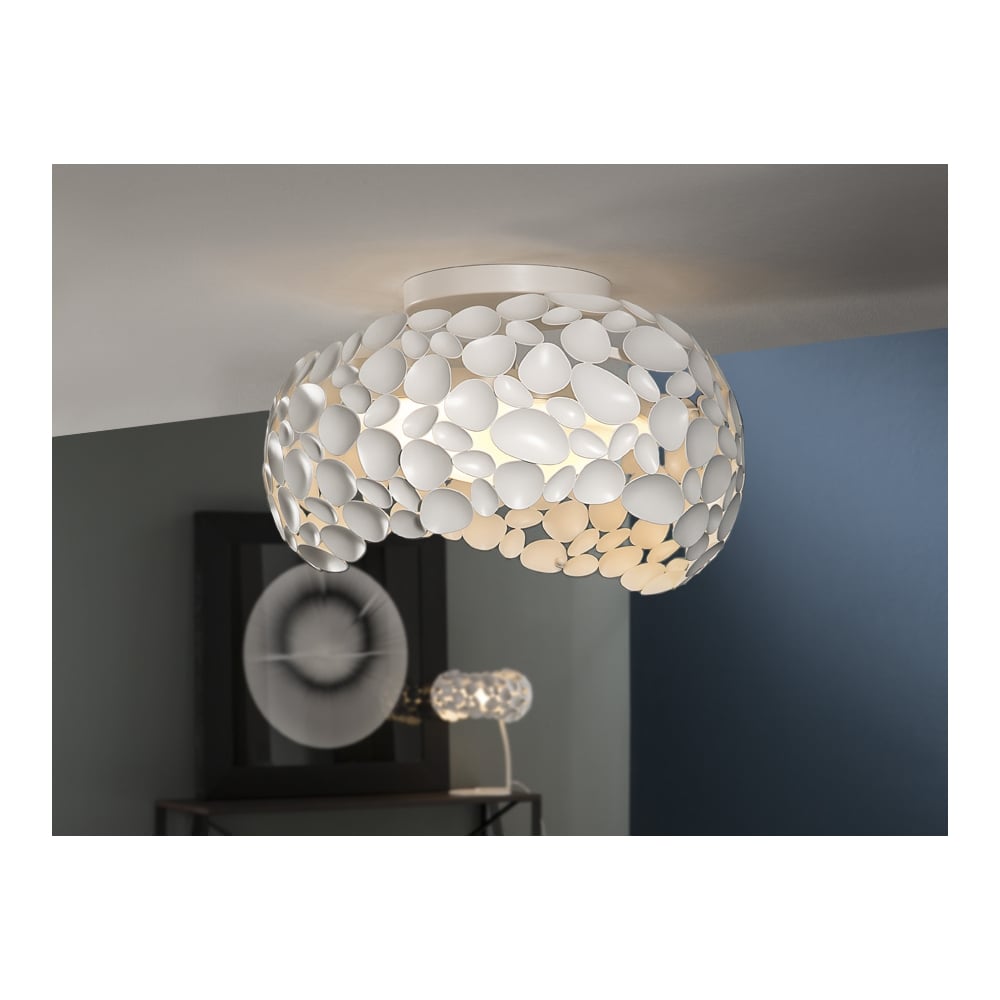 Sleek Narisa 5-Light Ceiling Fixture in Matt White