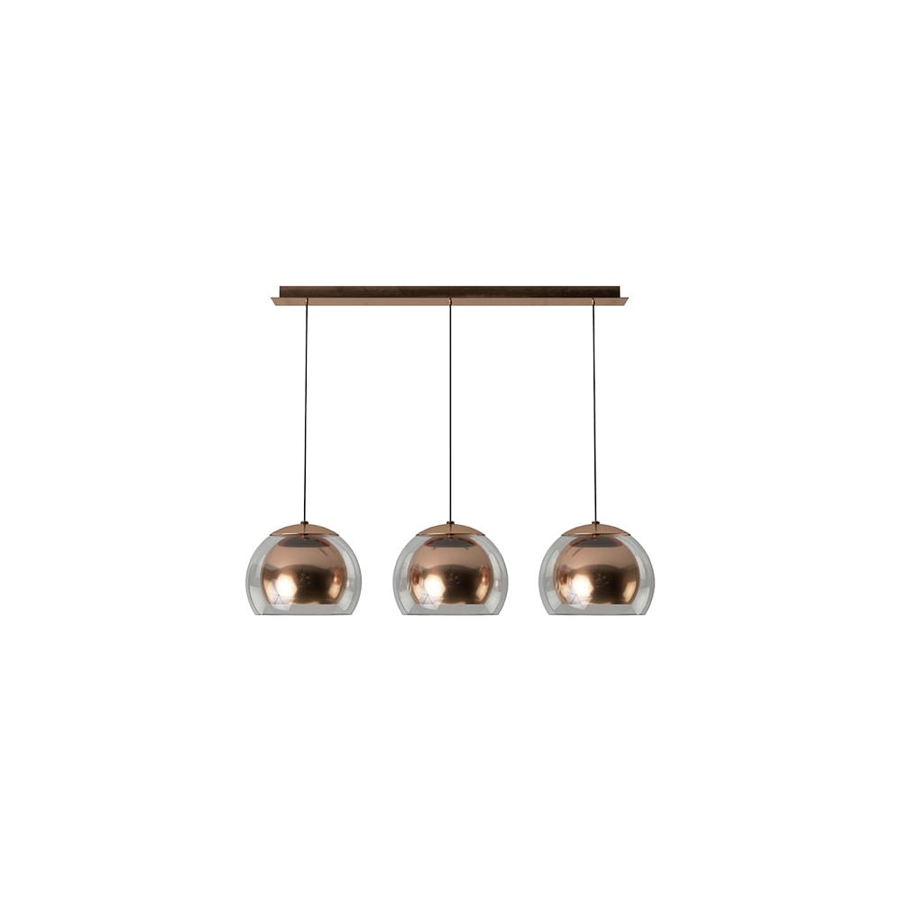 Rocamar Triple Globe Copper Pendant Lighting Fixture
