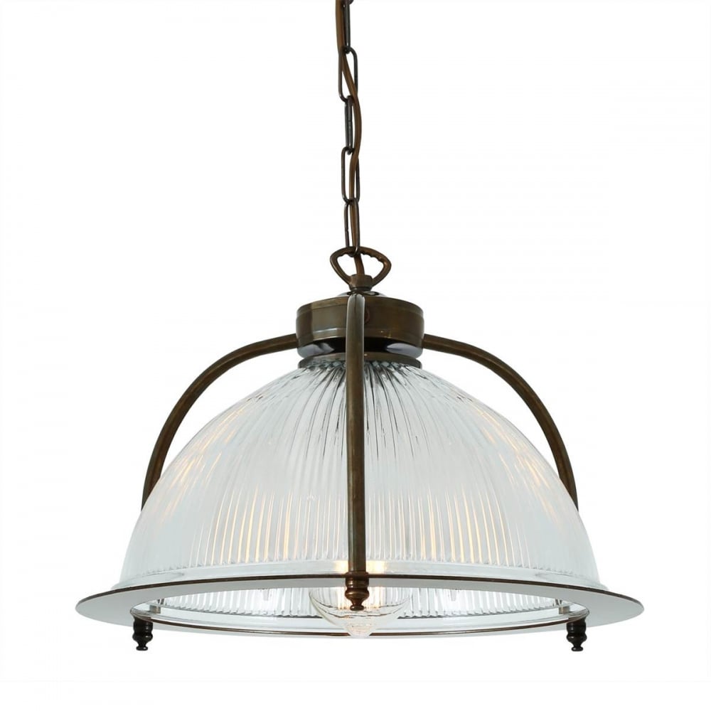 Bousta Pendant Light in Antique Brass with Bronze Accents