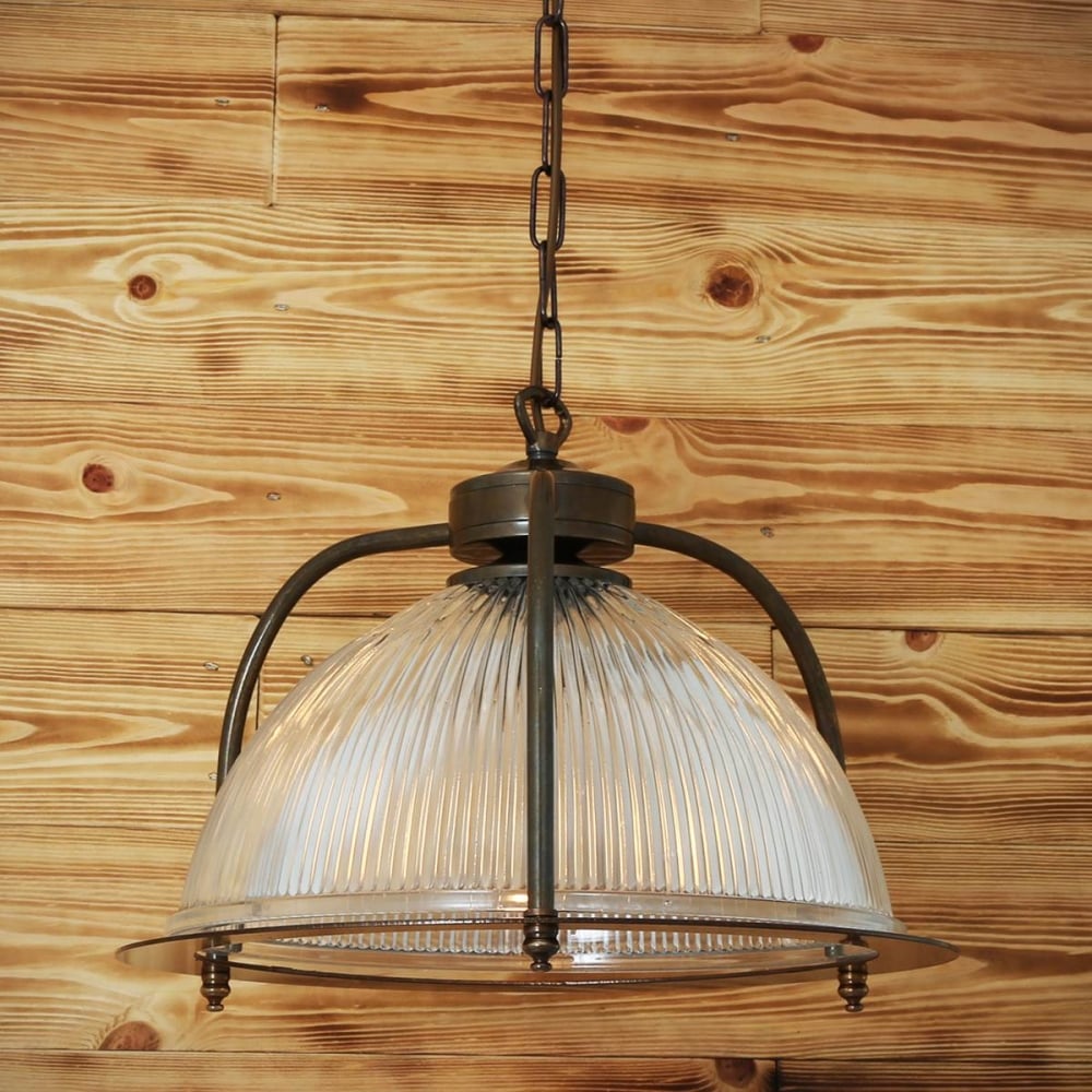 Bousta Pendant Light in Antique Brass with Bronze Accents