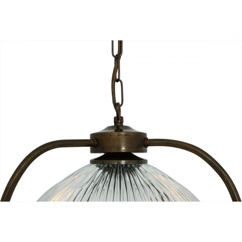 Bousta Pendant Light in Antique Brass with Bronze Accents