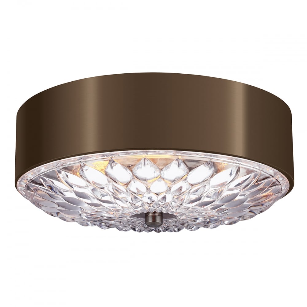 Botanic Medium Flush Mount Light Fixture in Dark Aged Brass