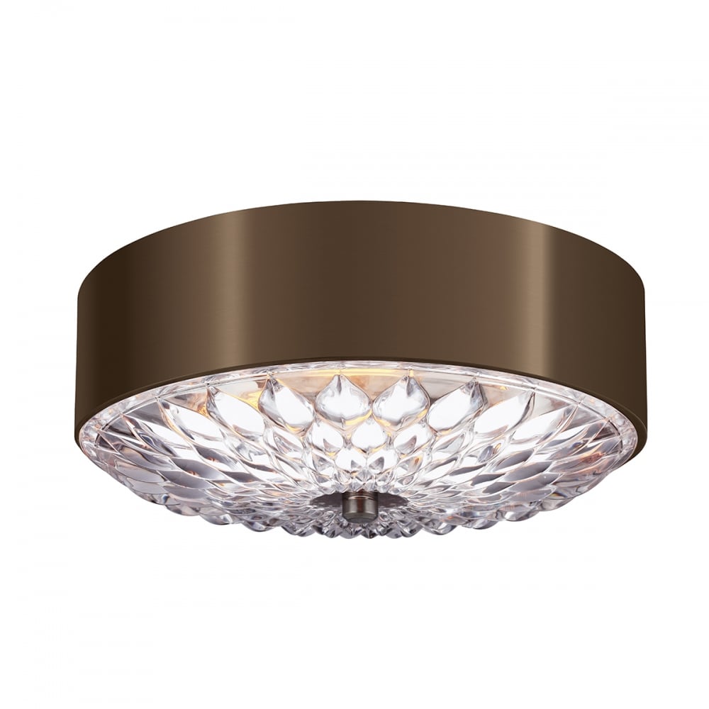 Botanic 3-Light Dark Aged Brass Flush Mount Ceiling Fixture