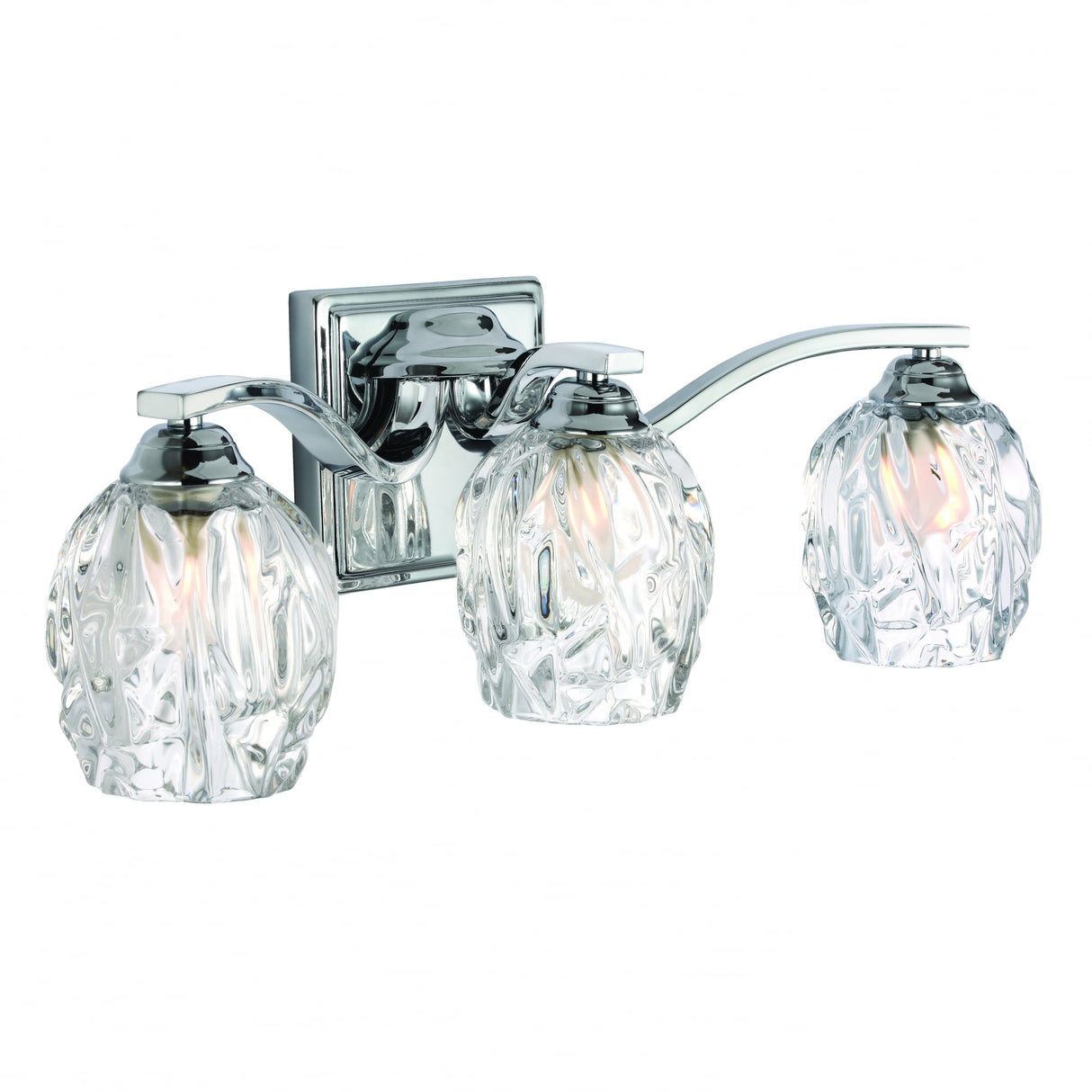Kalli Polished Chrome 3-Light Crystal Wall Sconce