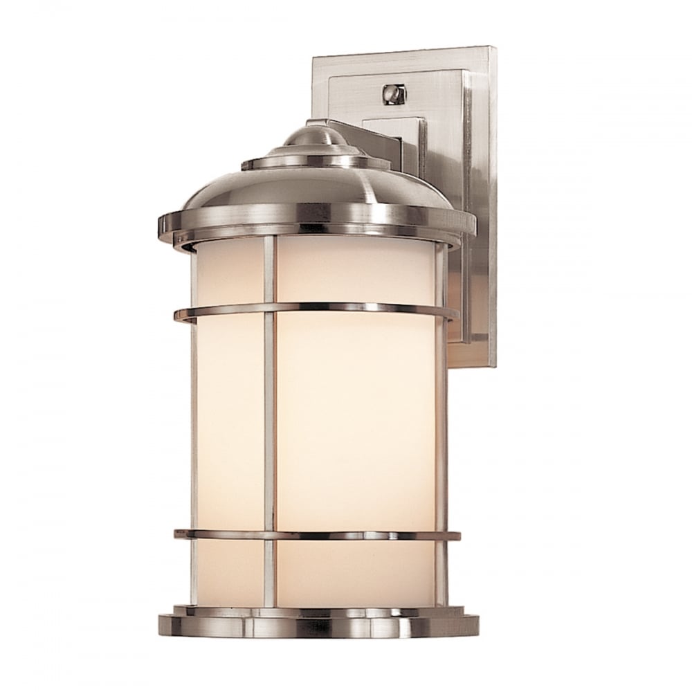 Maritime Brushed Steel Wall Lantern - Nautical Outdoor Light Fixture