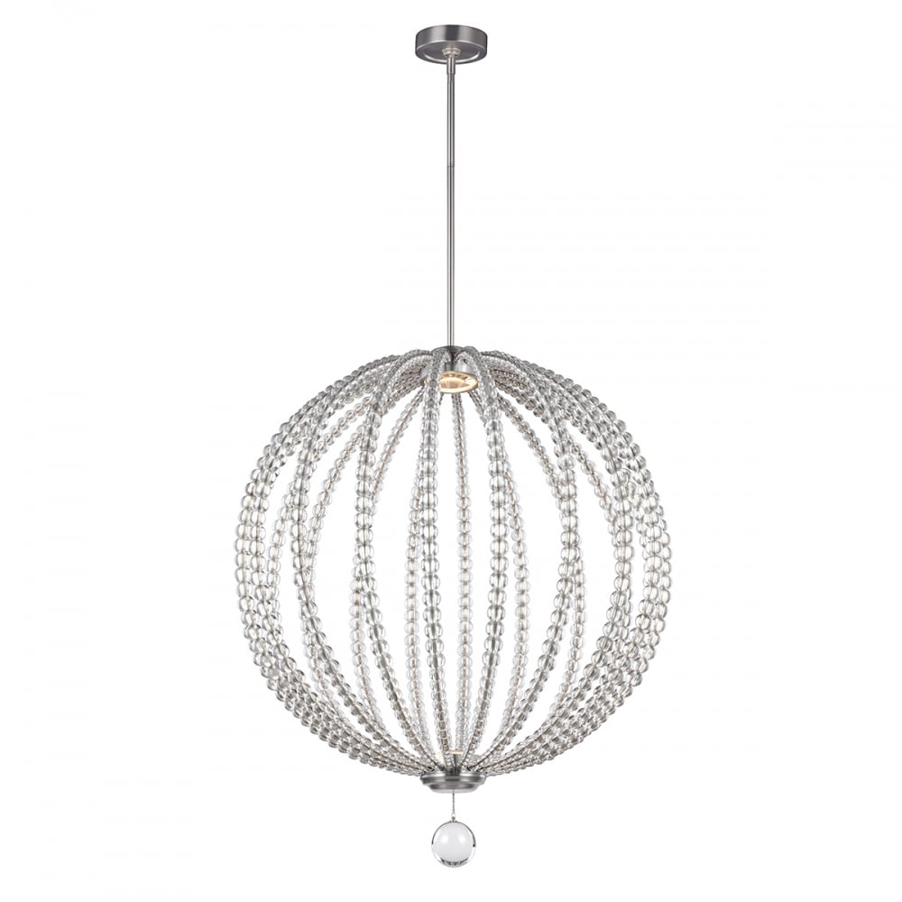 Oberlin Dual Light Large LED Pendant with Satin Nickel Finish