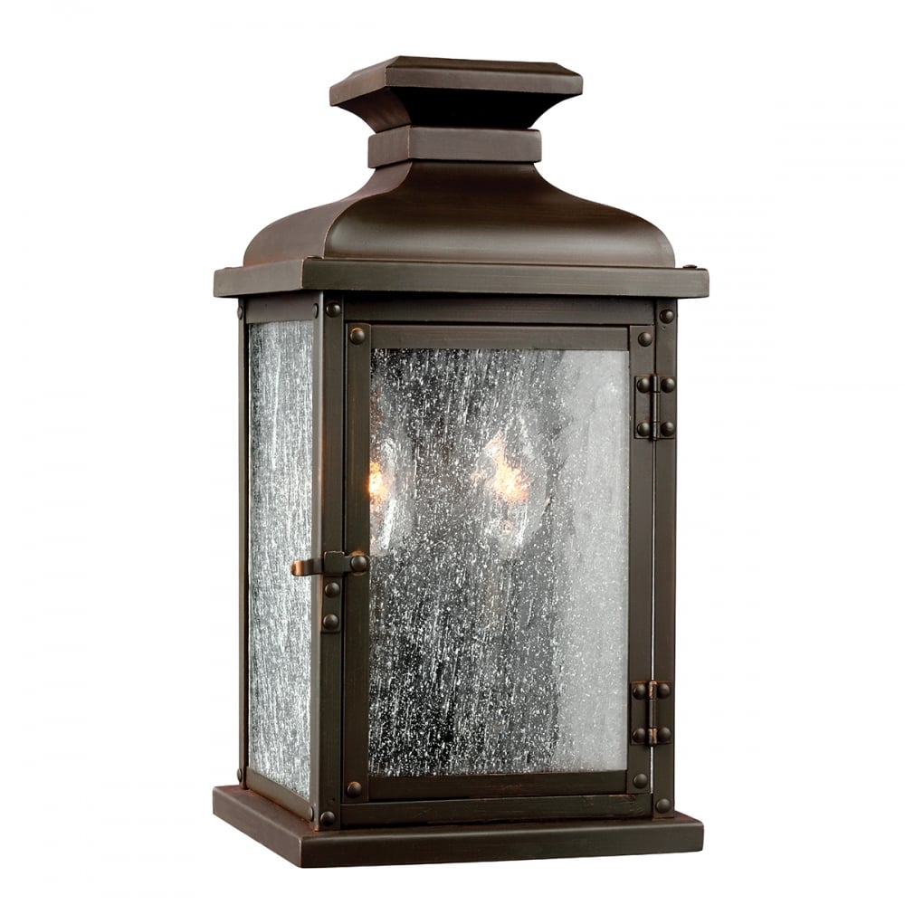 Vintage-Inspired Dual Light Wall Lantern in Aged Copper Finish