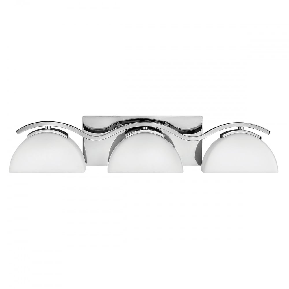 Contemporary Verve Polished Chrome 3-Light Bathroom Wall Fixture