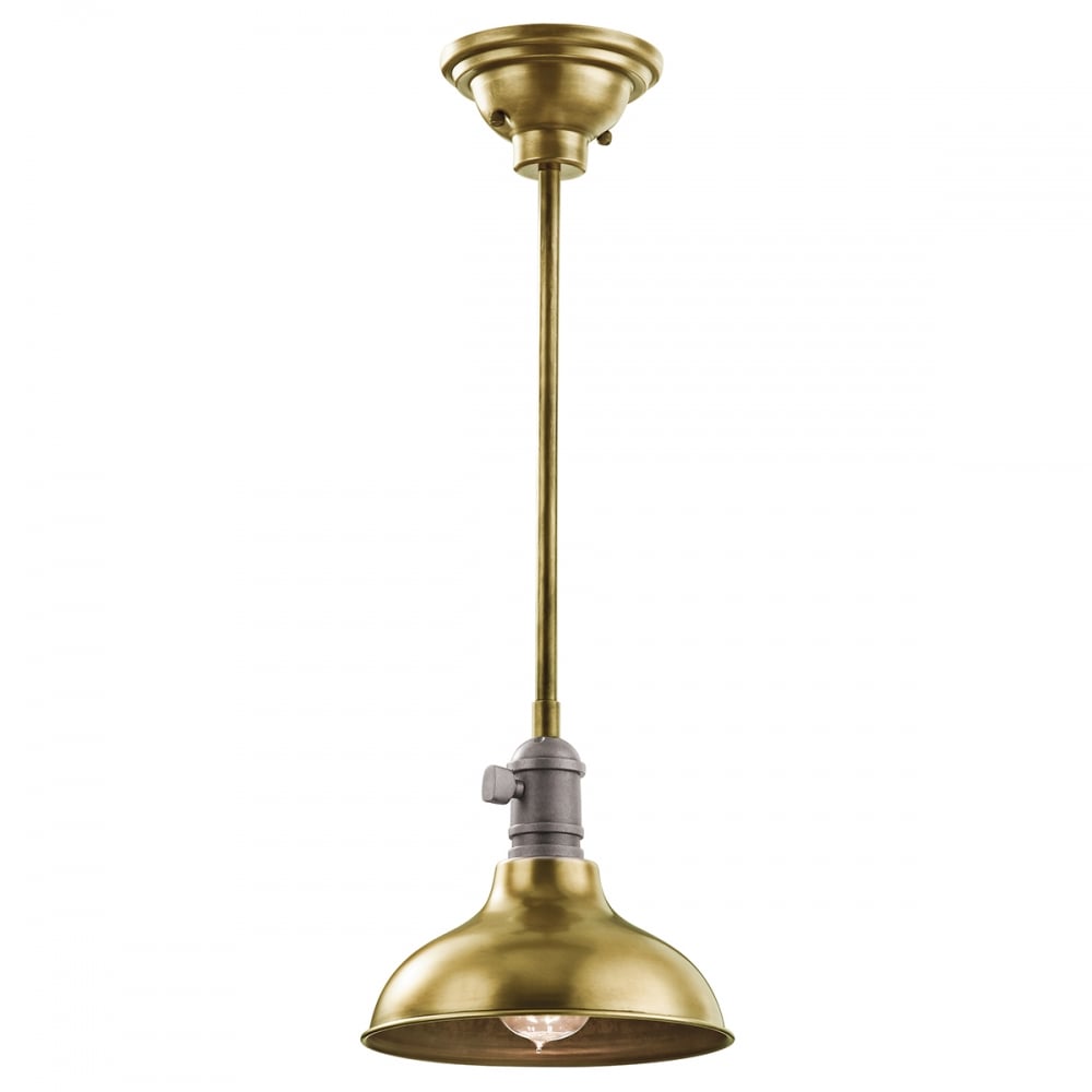 Cobson Retro Chic 1-Light Pendant/Wall in Natural Brass