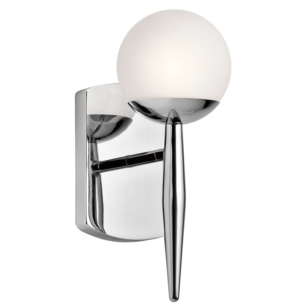 Jasper Single-Light Polished Chrome Bathroom Wall Fixture