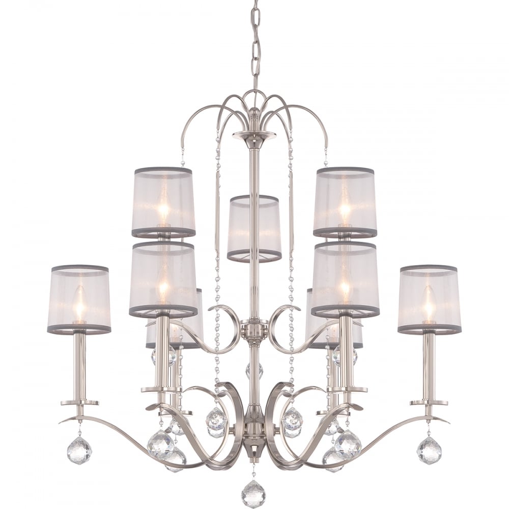 Whitney 9-Light Dual-Tier Chandelier in Elegant Imperial Silver