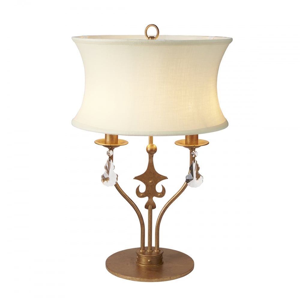 Royal Gold Patina Dual-Light Table Lamp - Windsor Collection by Elstead Lighting