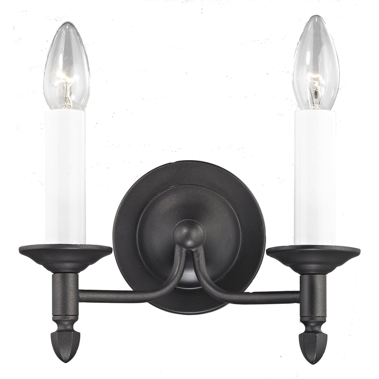 Canterbury Smithbrook Dual-Bulb Black Wall Sconce, 25cm