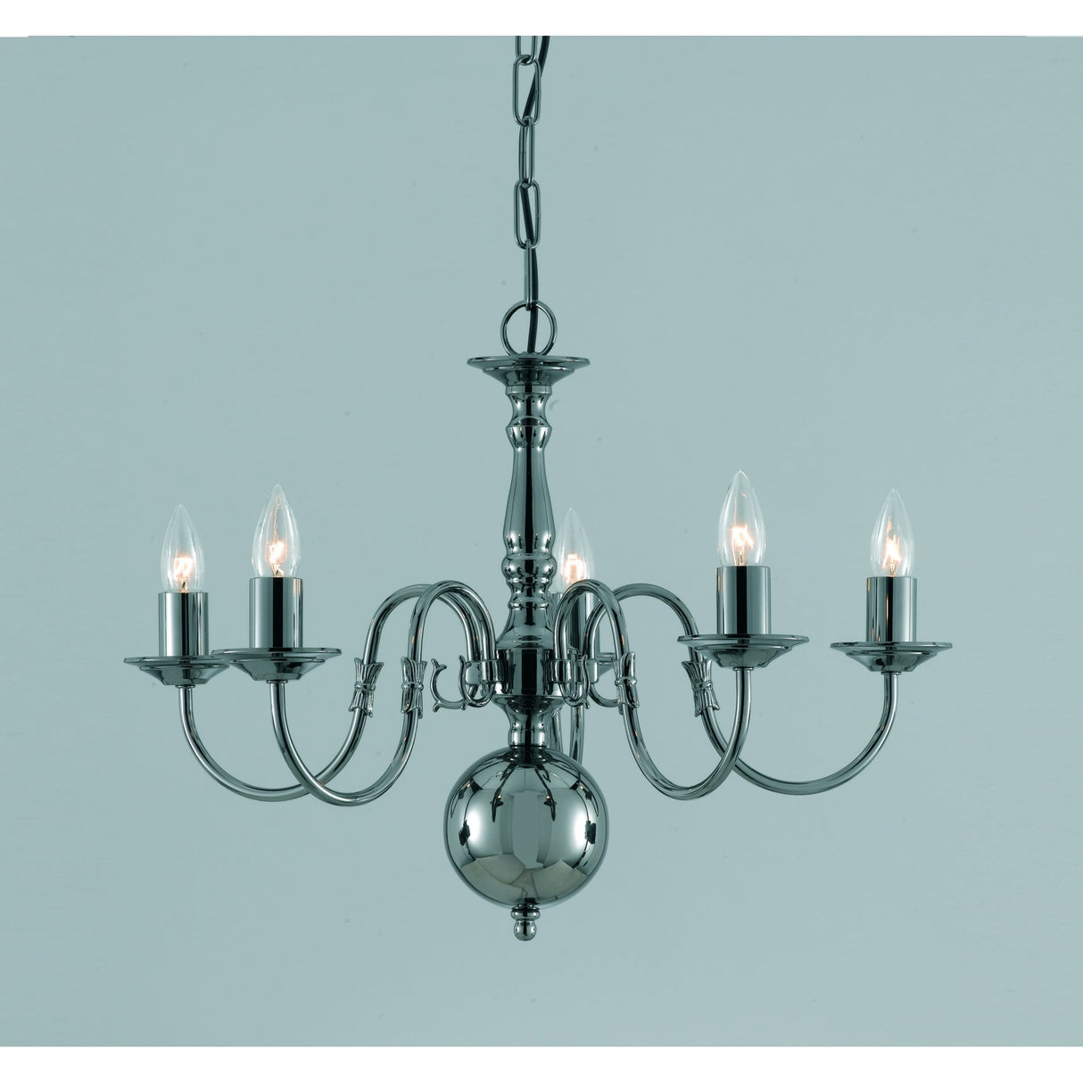 Elegant Flemish Gold 5-Light Chandelier, 58cm
