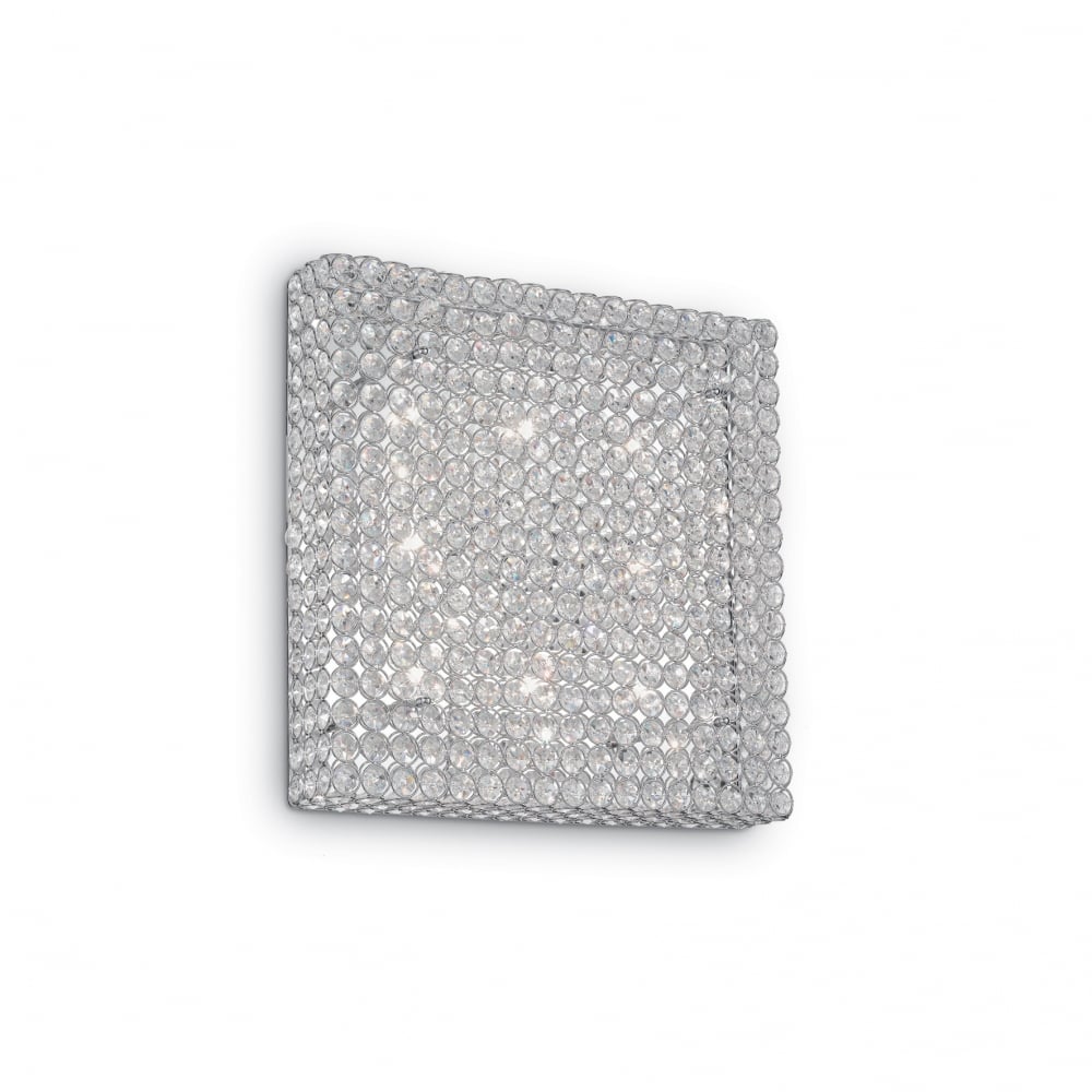 Modern Crystal Elegance: Admiral 8-Light Square Wall Fixture