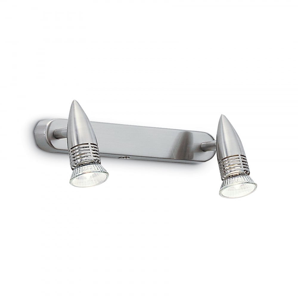 Alfa Modern Dual Head Adjustable Matt Silver Spotlights for Ceiling and Wall