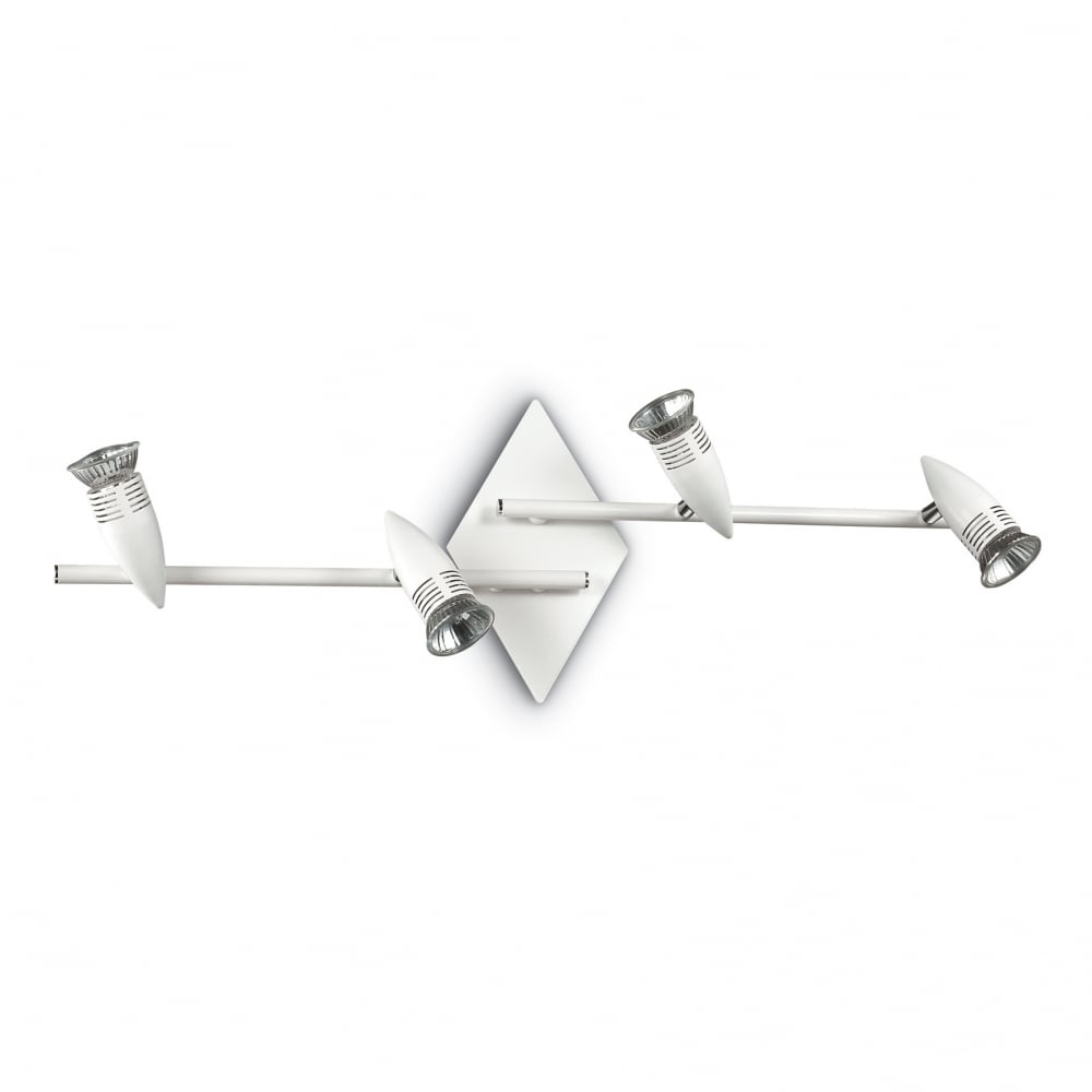 Contemporary Dual Arm Ceiling and Wall Quad Spotlight Fixture