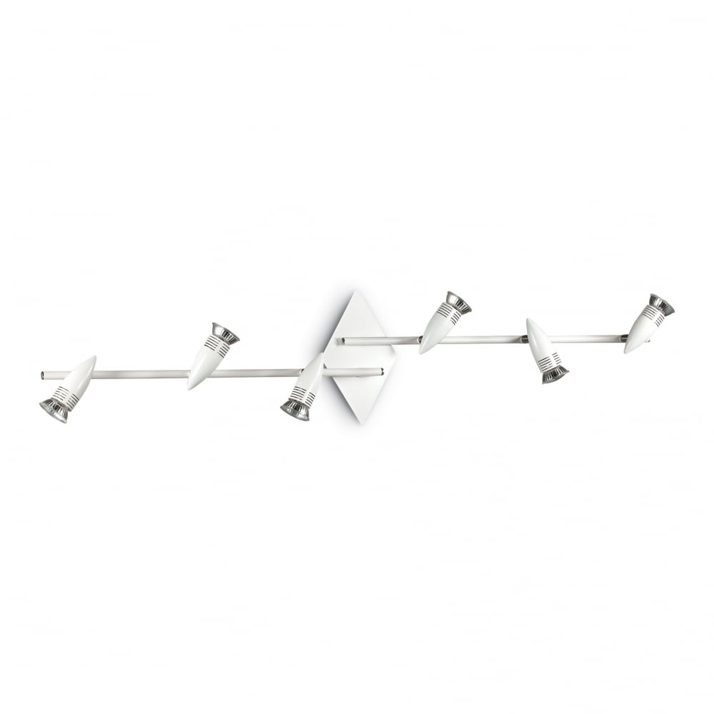 Alfa Modern Dual Arm White Wall and Ceiling Spotlight Fixture