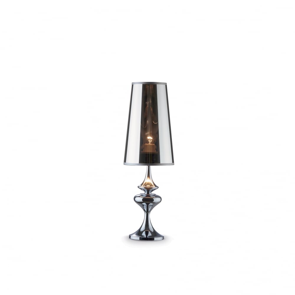 Alfiere Petite Smoky Elegance Table Lamp with Plastic Shade