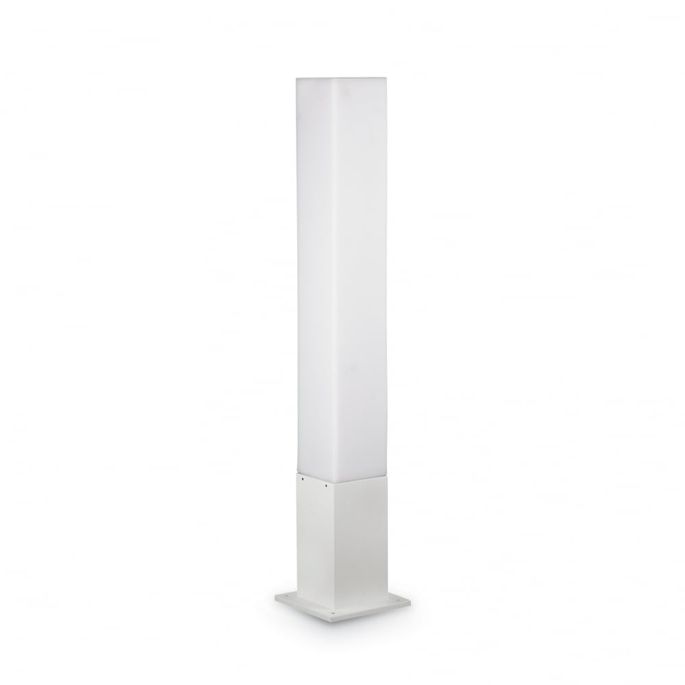 Edo White Outdoor Square Post Light with IP44 Rating