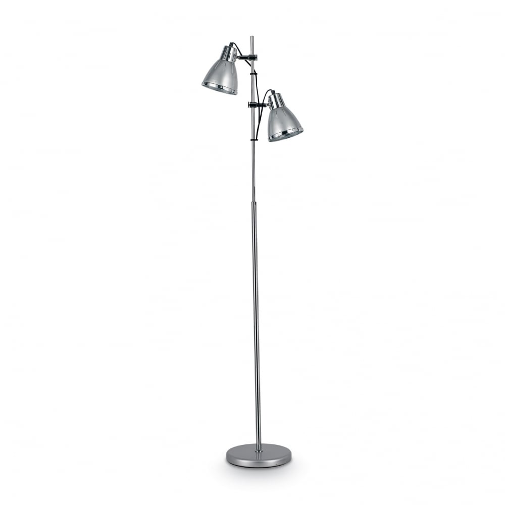 Elvis Chic Dual-Shade Floor Lamp with Elegant Silver Accents