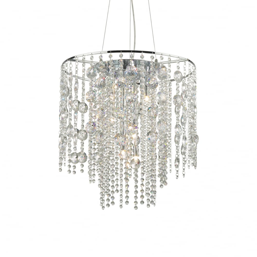 Luxia Crystal Elegance Chrome Pendant Chandelier