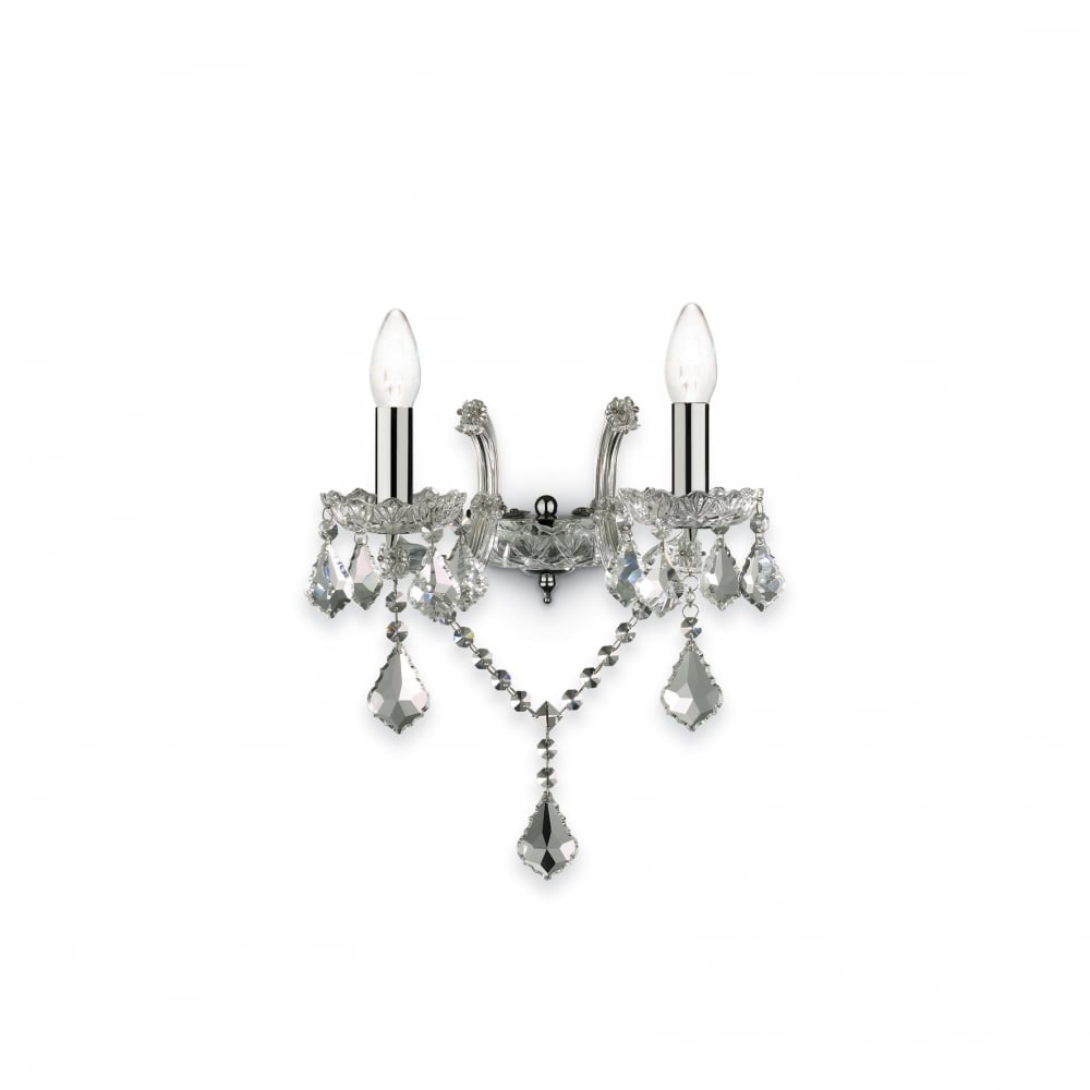 Florian Traditional Twin Chrome Wall Sconce