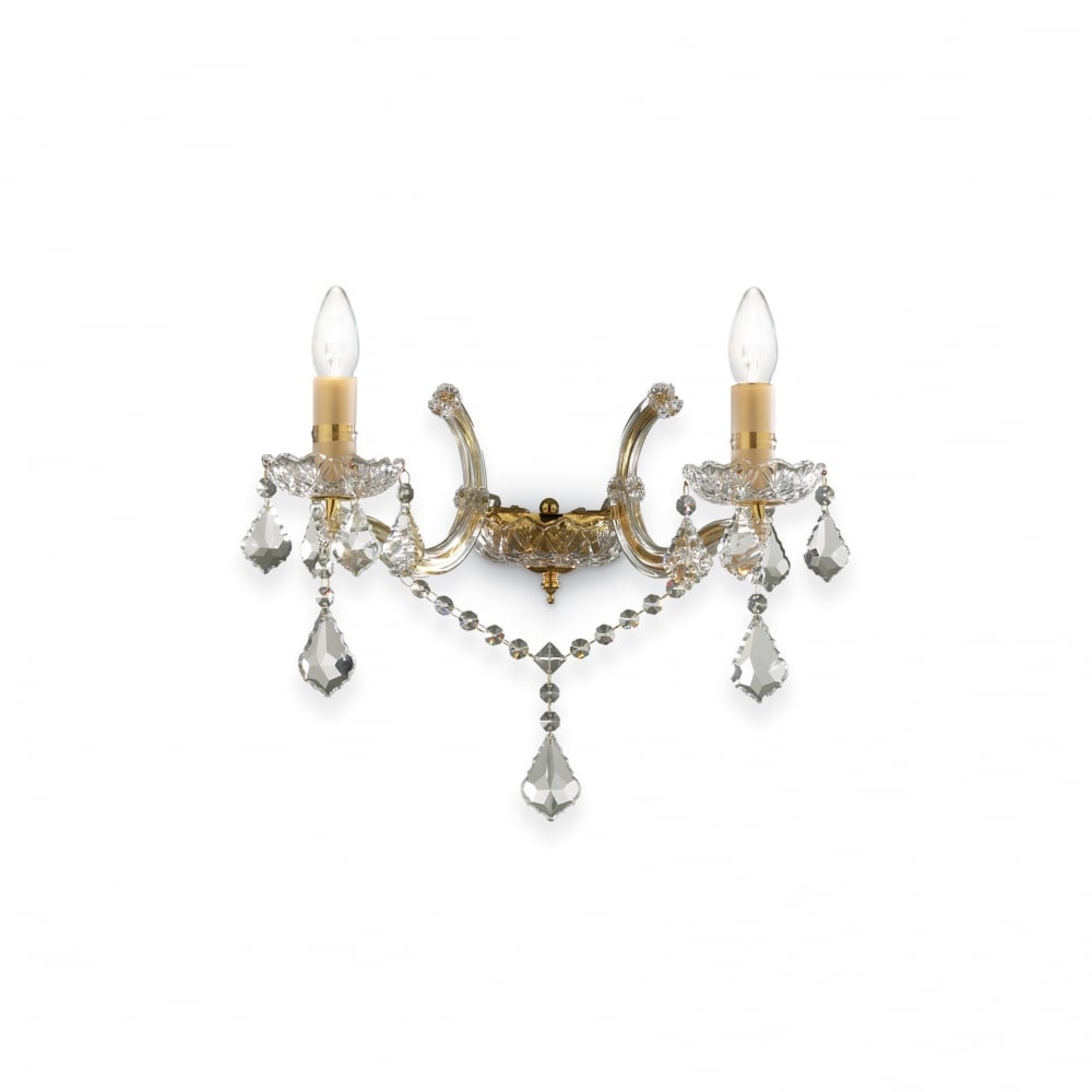 Exquisite Twin Gold Wall Sconce - Classic Elegance