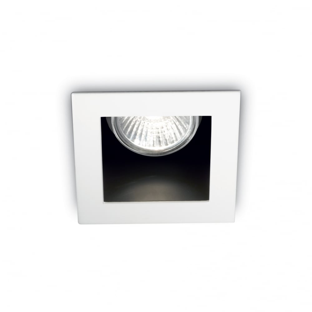 Contemporary Recessed Square Downlight with Unique Offset Bezel, GU10, White