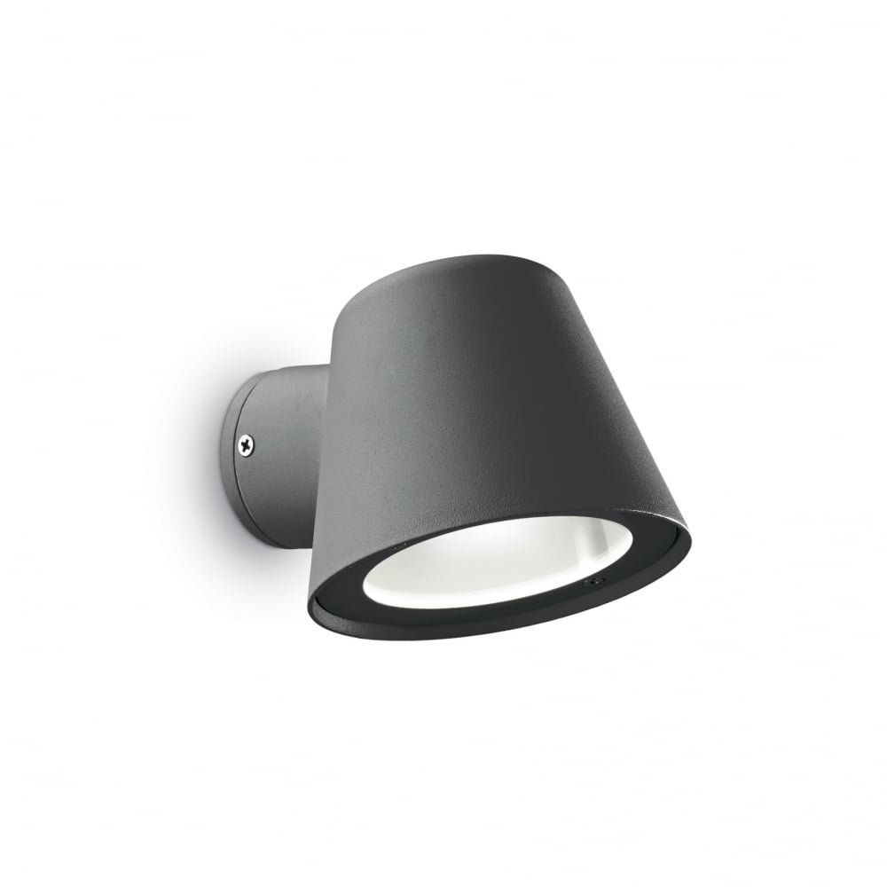 Contemporary Graphite Pot-Shaped Outdoor Wall Light GU10