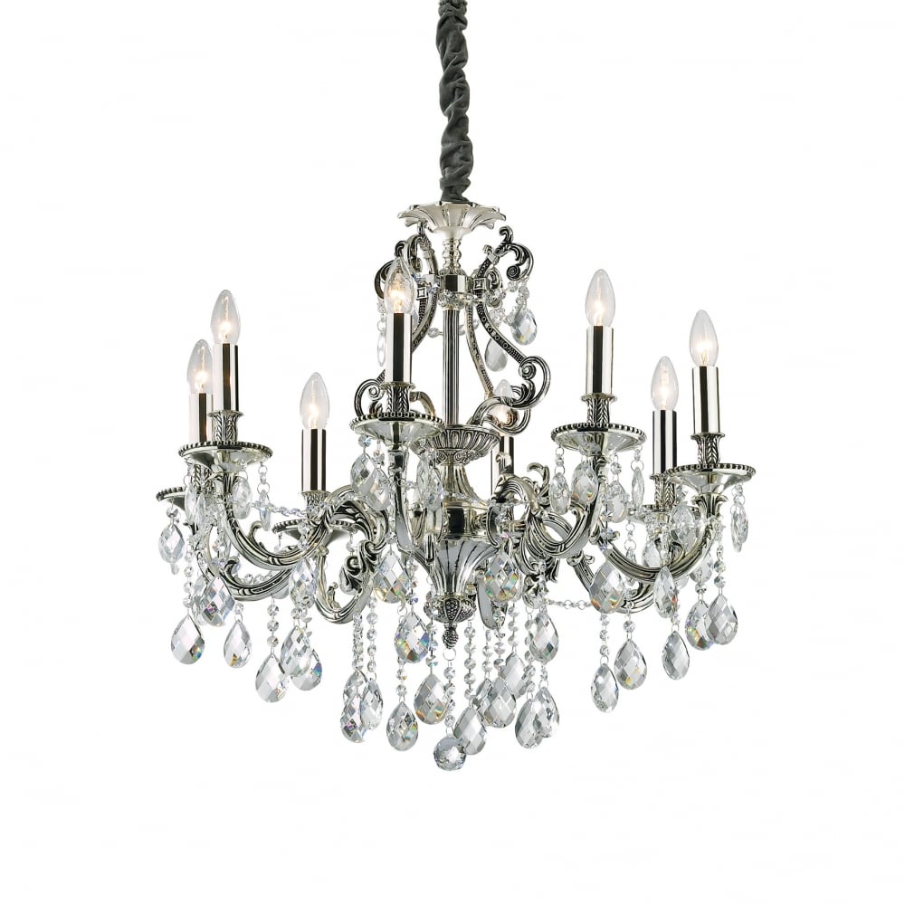 Gioconda Elegance: Traditional Diamante 8-Light Ceiling Pendant
