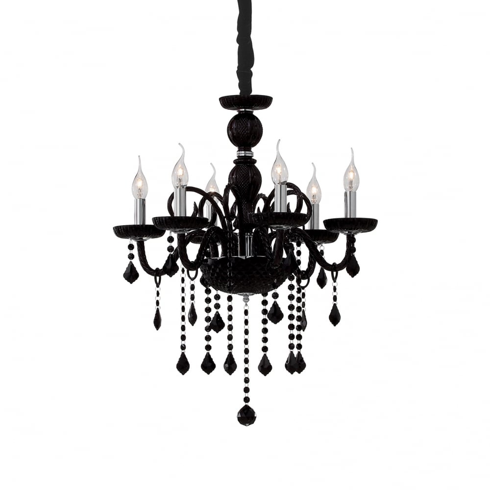 Giudecca Vintage Elegance Black 6-Light Chandelier Pendant