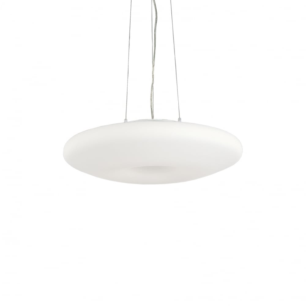 Contemporary White Round Ceiling Pendant Light - Glory Collection