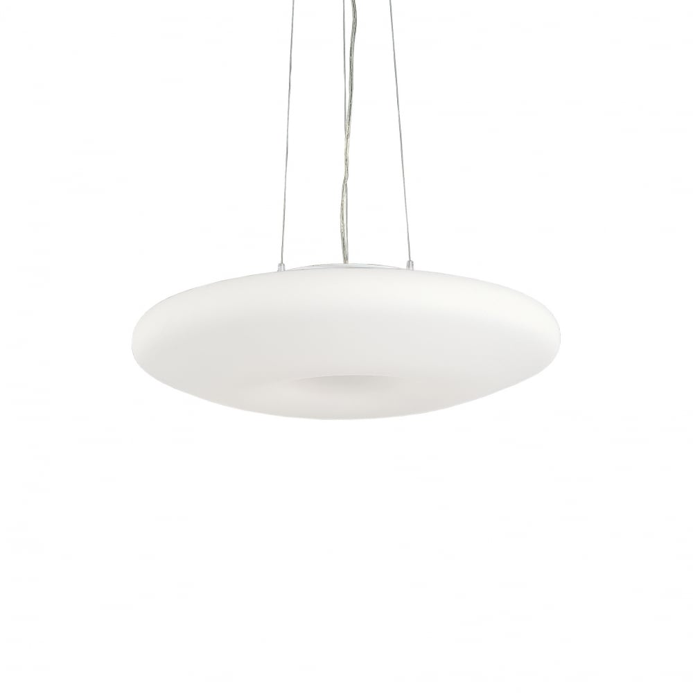 Modern Elegance White Disc Pendant Light