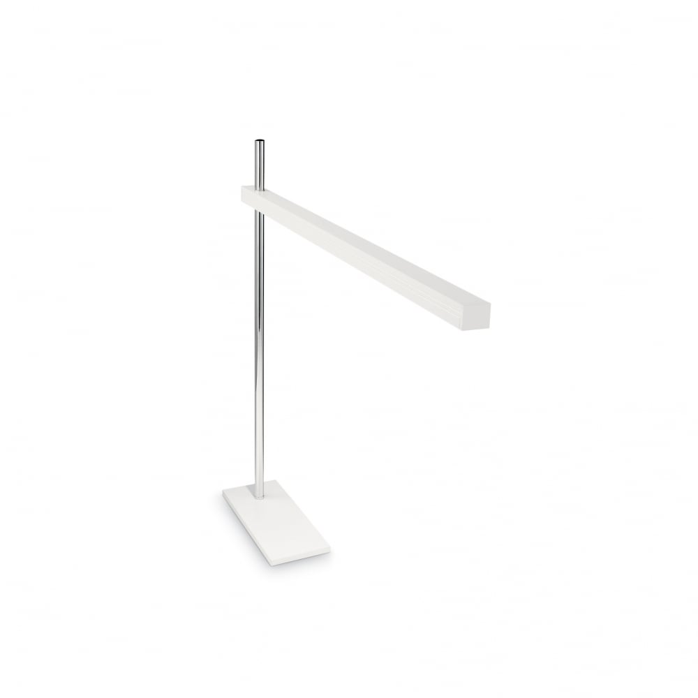 Sleek Chrome and White LED Desk Lamp