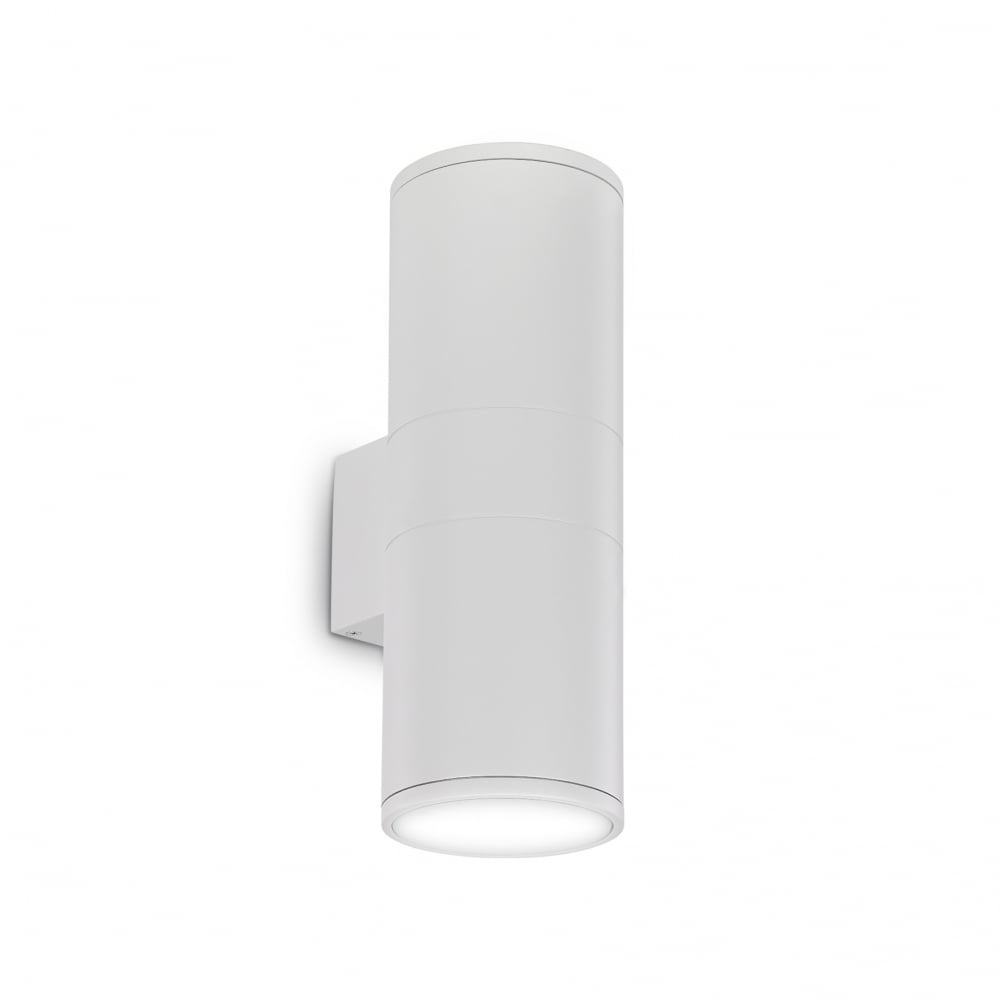 Dual Beam Contemporary Outdoor Wall Light in White